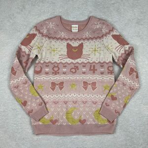 Sailor Moon Luna & Sailor Guardian Symbols Women's Holiday Sweater Sm BoxLunch